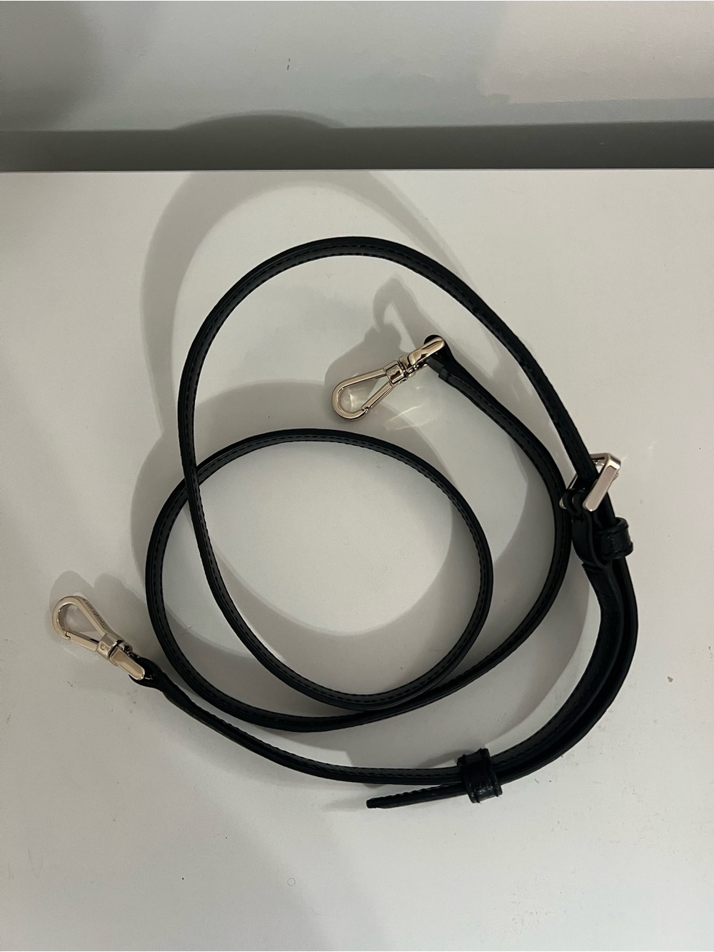 Like New Kate Spade Black Leather Crossbody Shoulder Strap with Gold Hardware - Picture 4 of 6